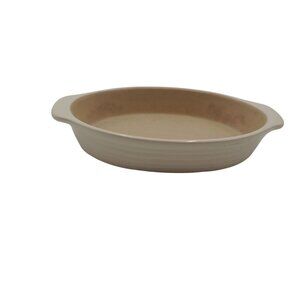 Pampered Chef Small Oval Baker Stoneware Family Heritage White